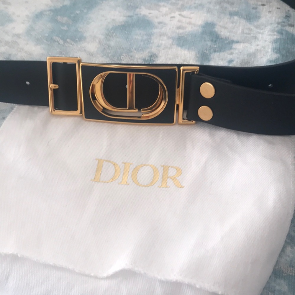 Dior Black and Gold Belt